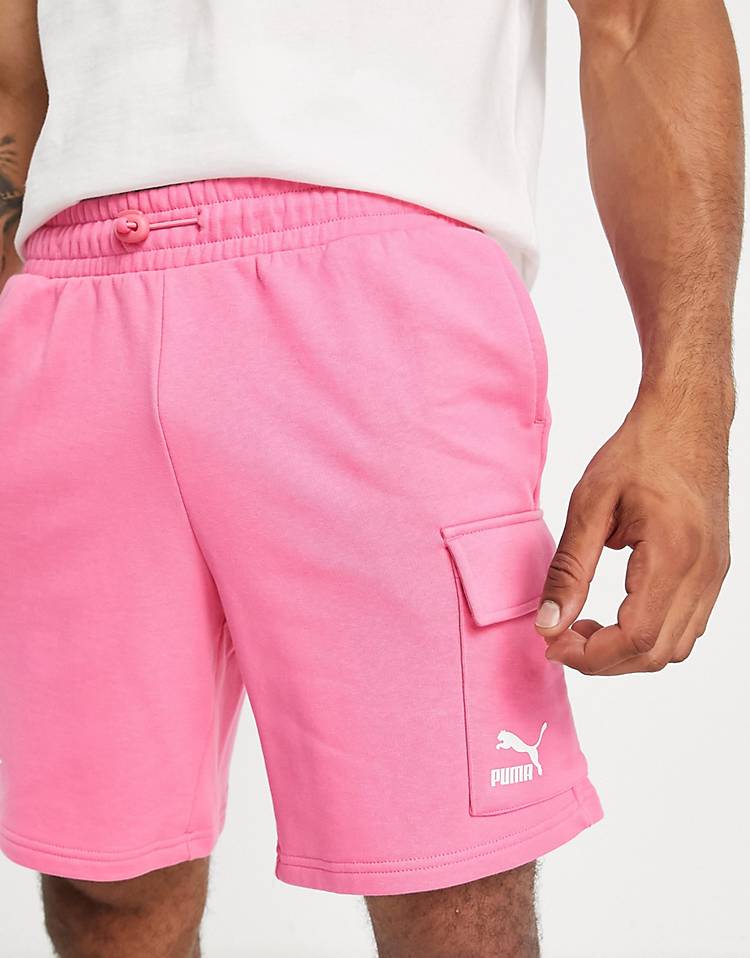 Puma acid bright cargo shorts in pink - exclusive to ASOS